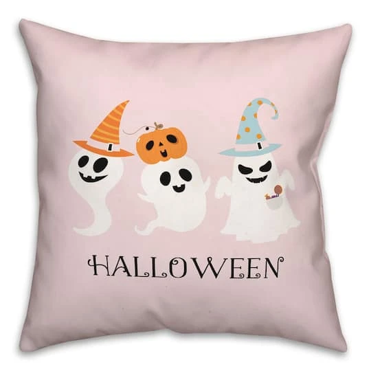 Halloween Ghosts 18" X 18" Spun Poly Pillow 1 Halloween Ghosts 18" X 18" Spun Poly Pillow