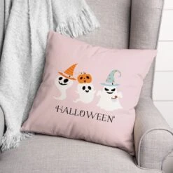 Halloween Ghosts 18" X 18" Spun Poly Pillow 5 Halloween Ghosts 18" X 18" Spun Poly Pillow -Halloween Decor Shop D443041S 2