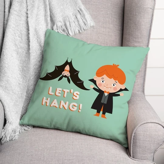 Let's Hang Vampire Bat Throw Pillow 3 Let's Hang Vampire Bat Throw Pillow - Image 3