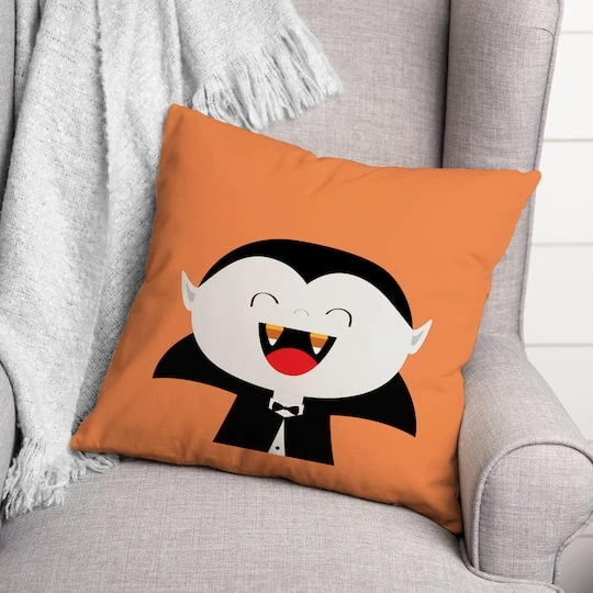 Vampire Candy Corn Fangs Throw Pillow 3 Vampire Candy Corn Fangs Throw Pillow - Image 3