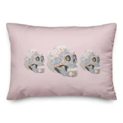 Floral Sugar Skulls Throw Pillow 3 Floral Sugar Skulls Throw Pillow -Halloween Decor Shop D443047S 1 1