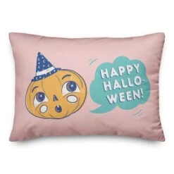 Retro Halloween Pumpkin Throw Pillow