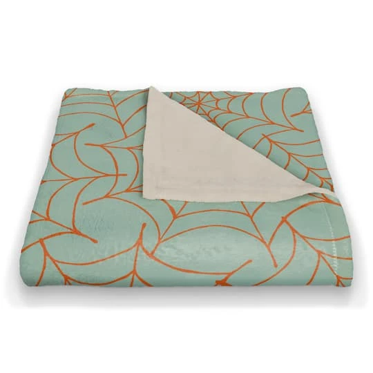 Blue Spider Web Fleece Throw 3 Blue Spider Web Fleece Throw - Image 3
