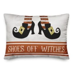 Shoes Off Witches Throw Pillow