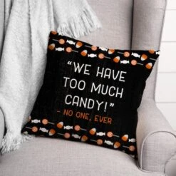 Too Much Candy Throw Pillow -Halloween Decor Shop D443069S 2