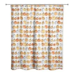 Watercolor Pumpkins Shower Curtain
