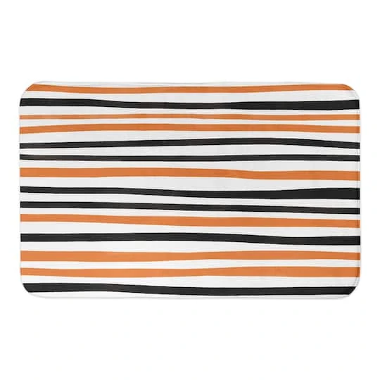 Halloween Stripes Bath Mat 2 Halloween Stripes Bath Mat - Image 2