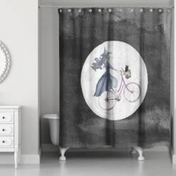 Witch Bike Shower Curtain -Halloween Decor Shop D443077S 2