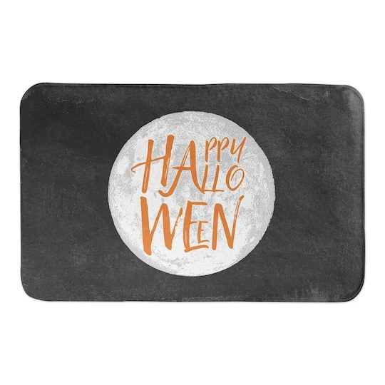 Happy Halloween Full Moon Bath Mat 2 Happy Halloween Full Moon Bath Mat - Image 2