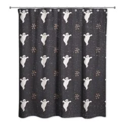 Retro Ghost Pattern Shower Curtain