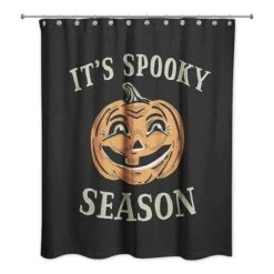 Retro Pumpkin Spooky Season 71" X 74" Shower Curtain -Halloween Decor Shop D443085S 1 1