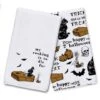 Halloween Coffin Vintage Pattern Tea Towel Set 8 Halloween Coffin Vintage Pattern Tea Towel Set -Halloween Decor Shop D443090S 1