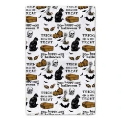Halloween Coffin Vintage Pattern Tea Towel Set -Halloween Decor Shop D443090S 3