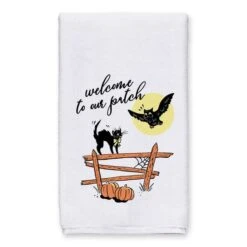 Retro Black Cat & Owl Welcome To Our Patch Tea Towel Set 8 Retro Black Cat & Owl Welcome To Our Patch Tea Towel Set -Halloween Decor Shop D443092S 2