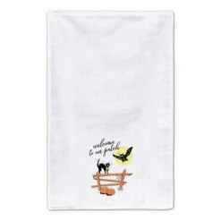 Retro Black Cat & Owl Welcome To Our Patch Tea Towel Set 9 Retro Black Cat & Owl Welcome To Our Patch Tea Towel Set -Halloween Decor Shop D443092S 3