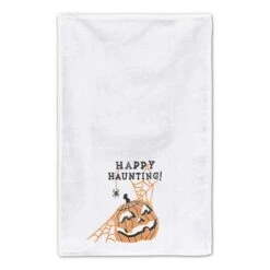 Mid Mod Pumpkin Happy Haunting Tea Towel Set -Halloween Decor Shop D443094S 3
