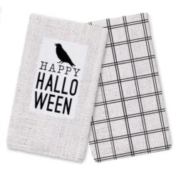 Happy Halloween Crow Tea Towel Set