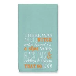 Witch In A Shoe Tea Towel Set 8 Witch In A Shoe Tea Towel Set -Halloween Decor Shop D443117S 2