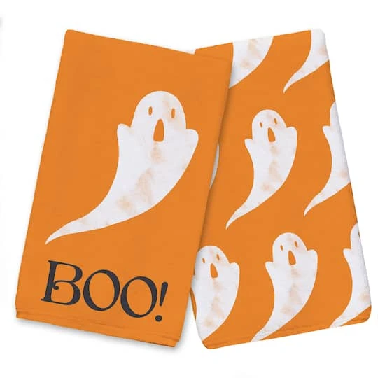 Orange BOO Ghost Tea Towel Set 2 Orange BOO Ghost Tea Towel Set - Image 2