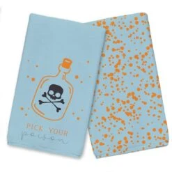 Blue & Orange Pick Your Poison Tea Towel Set