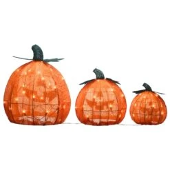 15" Orange LED Jack-O-Lantern Trio 11 15" Orange LED Jack-O-Lantern Trio -Halloween Decor Shop D445301S 14