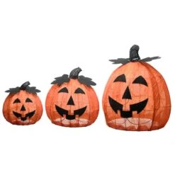 15" Orange LED Jack-O-Lantern Trio 13 15" Orange LED Jack-O-Lantern Trio -Halloween Decor Shop D445301S 16