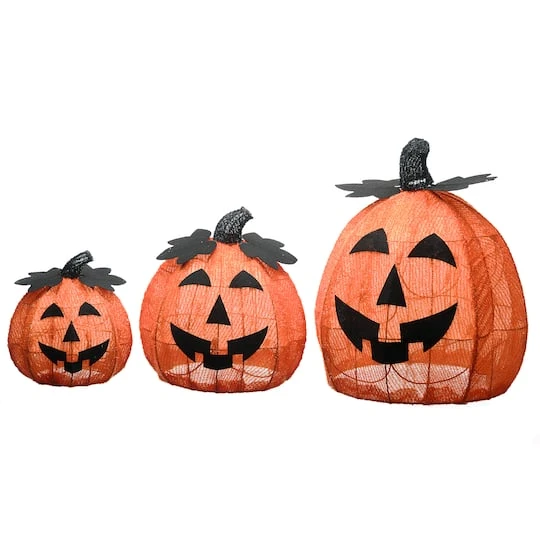 15" Orange LED Jack-O-Lantern Trio 7 15" Orange LED Jack-O-Lantern Trio - Image 7