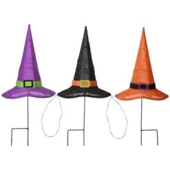 23" Multicolor LED Witch Hat Halloween Garden Stakes -Halloween Decor Shop D445303S 15