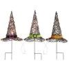 23" Black LED Witch Hat Halloween Garden Stakes 19 23" Black LED Witch Hat Halloween Garden Stakes -Halloween Decor Shop D445304S 1