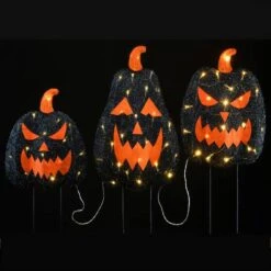 35" Black LED Jack-O-Lantern Halloween Garden Stakes -Halloween Decor Shop D445306S 16