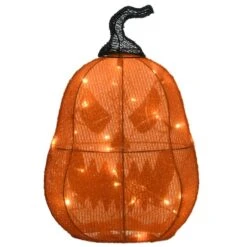 16" Orange LED Scary Jack-O-Lantern Halloween Decor -Halloween Decor Shop D445310S 16