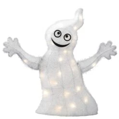 18" White LED Smiling Ghost Halloween Decor