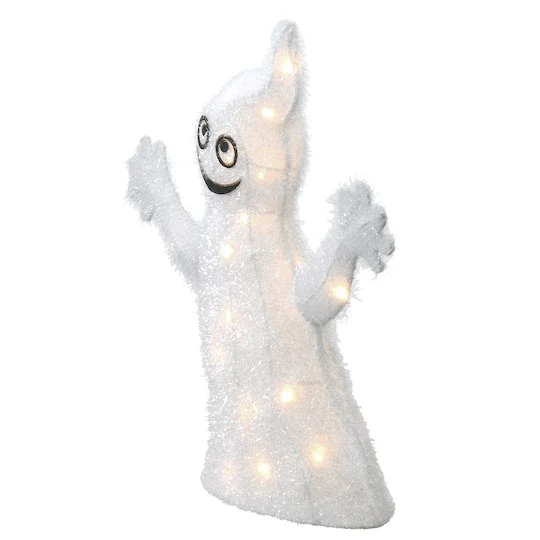 18" White LED Smiling Ghost Halloween Decor 4 18" White LED Smiling Ghost Halloween Decor - Image 4