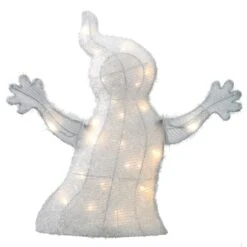 18" White LED Smiling Ghost Halloween Decor 12 18" White LED Smiling Ghost Halloween Decor -Halloween Decor Shop D445311S 15