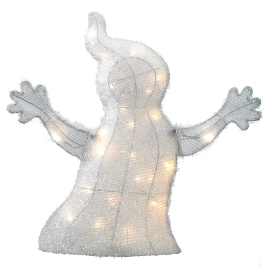 18" White LED Smiling Ghost Halloween Decor 6 18" White LED Smiling Ghost Halloween Decor - Image 6