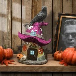 10" Purple LED Hat Haunted House -Halloween Decor Shop D445318S 2