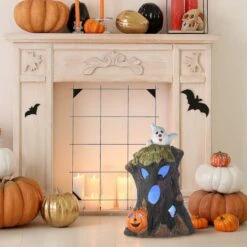 18" LED Haunted Tree Trunk 11 18" LED Haunted Tree Trunk -Halloween Decor Shop D445326S 2