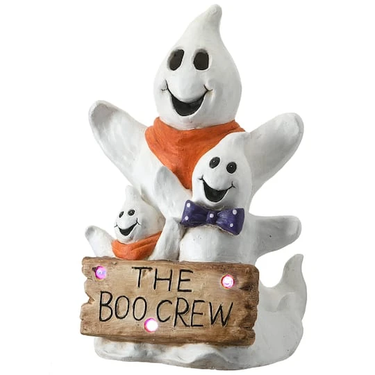 21" Boo Crew Ghost Trio With LED Light 1 21" Boo Crew Ghost Trio With LED Light