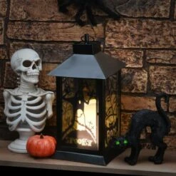 16" Black Halloween Ghost Lantern -Halloween Decor Shop D445375S 2