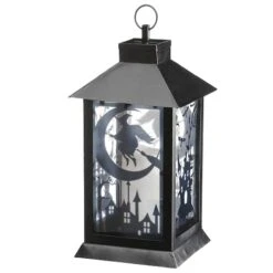 16" Black Halloween Haunted House Lantern -Halloween Decor Shop D445376S 14