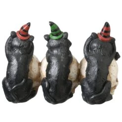 5" EEK Skulls With Black Cats 14 5" EEK Skulls With Black Cats -Halloween Decor Shop D445395S 16