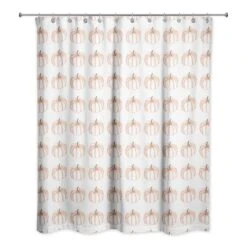 Curly Pumpkin Shower Curtain