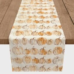 90" Fall Pumpkins Polyester Twill Table Runner -Halloween Decor Shop D445625S 1