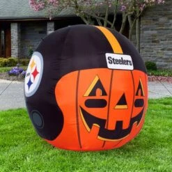 Sporticulture 4ft. Inflatable NFL Team Pride Jack-O' Helmet Pittsburgh Steelers 11 Sporticulture 4ft. Inflatable NFL Team Pride Jack-O' Helmet Pittsburgh Steelers -Halloween Decor Shop D445911S 4