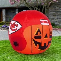 Sporticulture 4ft. Inflatable NFL Team Pride Jack-O' Helmet Kansas City Chiefs 11 Sporticulture 4ft. Inflatable NFL Team Pride Jack-O' Helmet Kansas City Chiefs -Halloween Decor Shop D445920S 4