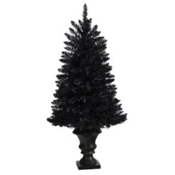 4ft. Black Artificial Halloween Tree In Urn, Orange LED Lights 14 4ft. Black Artificial Halloween Tree In Urn, Orange LED Lights -Halloween Decor Shop D479090S 3