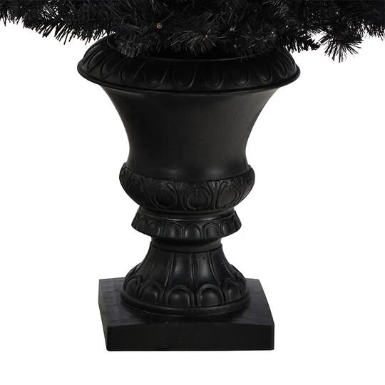 4ft. Black Artificial Halloween Tree In Urn, Orange LED Lights 7 4ft. Black Artificial Halloween Tree In Urn, Orange LED Lights - Image 7