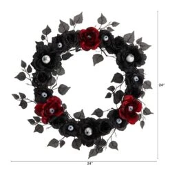 24" Eyeball Rose Halloween Artificial Wreath 7 24" Eyeball Rose Halloween Artificial Wreath -Halloween Decor Shop D479097S 2