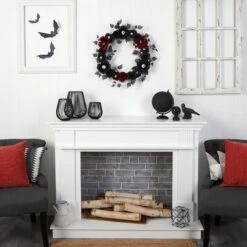 24" Eyeball Rose Halloween Artificial Wreath 9 24" Eyeball Rose Halloween Artificial Wreath -Halloween Decor Shop D479097S 4