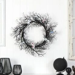 30" Halloween Gazing Eyeballs Twig Wreath -Halloween Decor Shop D479098S 4